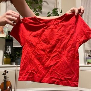 Never worn red workout top cropped